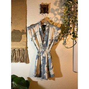 Vintage Bleached Button Mini Dress